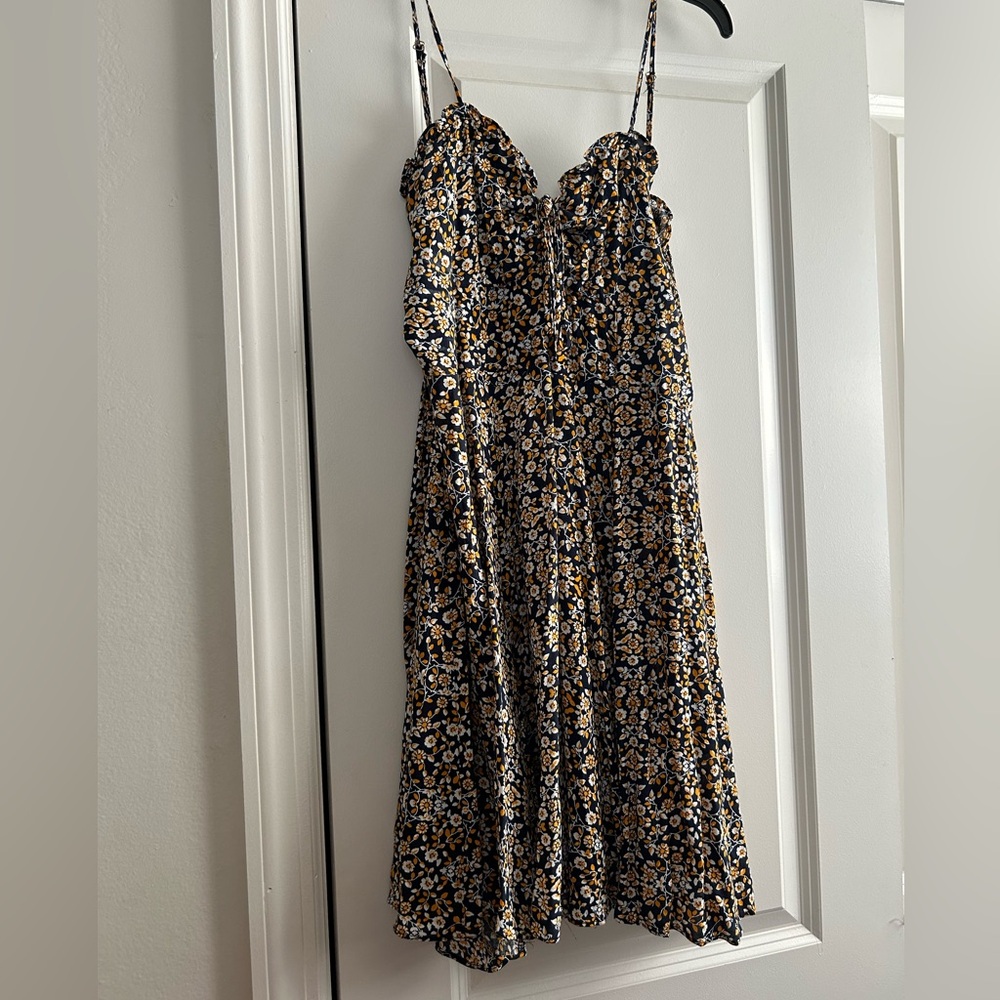 Papaya Floral Dress with front tie